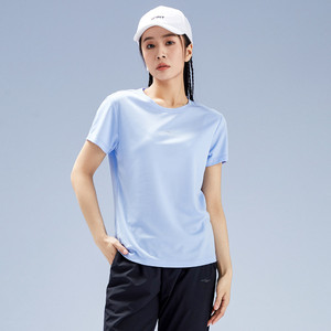 鸿星尔克短袖2022夏季新款女子运动休闲速干训练短袖t恤健身上衣