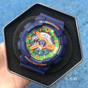 卡西欧手表蓝积木ga-110fc-2a男g-shock时尚潮