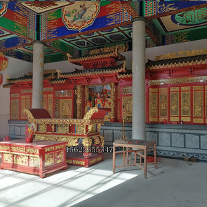 寺庙佛龛柜宗祠堂神台牌位神像供桌贡台大型实木祖先神龛神楼定制