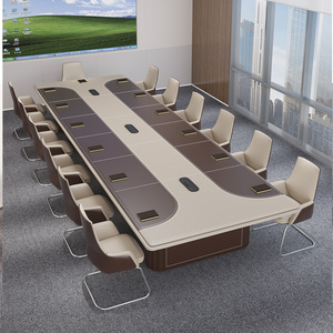 高端轻奢大型会议桌长桌简约现代会议室商用开会会议桌椅高级定制
