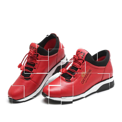 高档红色旅游鞋女中年妈妈运动鞋春秋女士休闲皮鞋软底鞋女超软不