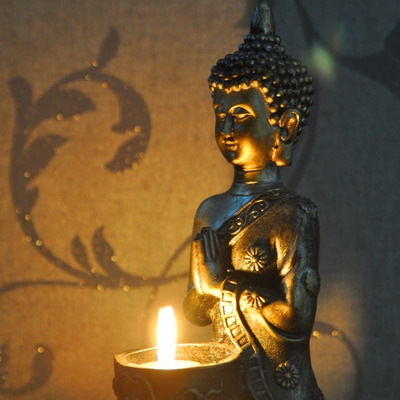 高档创意家居摆件客厅佛像装饰拜佛摆设东南亚风格人物饰品禅意蜡