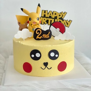 热门可爱宝可梦皮卡丘儿童翻糖生日蛋糕北京杭州广东全国同城配送