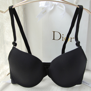 c杯大罩杯黑白色露背款舒适前开扣 美背薄款内衣聚拢文胸光面胖mm