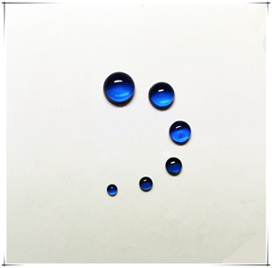合成尖晶蓝坦桑蓝色圆形素面光面蛋面蓝宝石色裸石戒面镶嵌配石