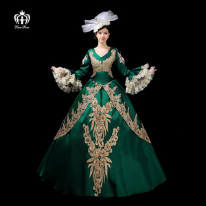 欧式中世纪宫廷礼服复古演出t台走秀服生日派对晚会服装欧洲洋装