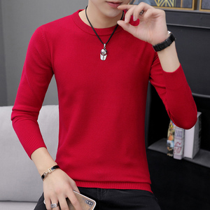 毛衣男士潮流大红色本命年线衣打底针织衫韩版上衣服nwl旗舰店55