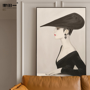 温馨家庭客厅挂画现代人物美女女孩艺术质感玄关油画布暖色装饰画