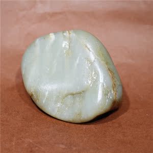 新疆和田青白玉籽料原石把件337克天然玉石无修好肉真品独籽玉料