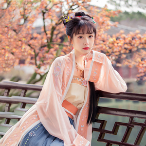 黛烟【凤栖梧】原创正品宋制褙子汉服女中国风日常改良款三件套春