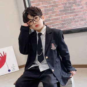 男童外套学院风儿童春秋dk制服中大童韩版洋气上衣男孩jk西装开衫