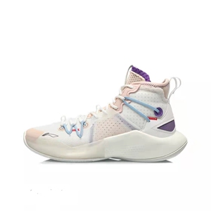lining李宁 音速8 篮球专业比赛鞋 白粉色 abaq107-3
