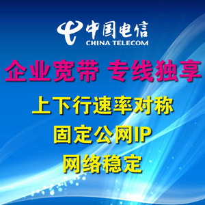 武汉电信企业商务宽带 固定公网ip独享光纤 30m50m100m精品专线