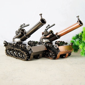 仿真金属铁艺军事坦克大炮模型家居装饰工艺摆件送战友同事礼品