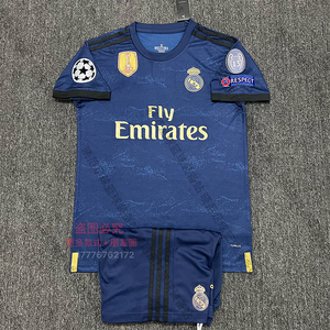皇马球衣1920客场7号c罗9号本泽马欧冠版男女足球服定制上衣套装