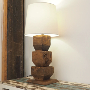 法式木艺台灯美式乡村实木堆叠创意客厅卧室灯民宿样板房装饰台灯