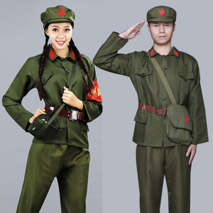 红卫兵绿军装成人儿童怀旧六七十年代知青舞台演出合唱服装出租赁