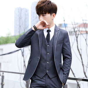 男士西服套装韩版修身英伦优雅帅气潮流礼服初高中学生个性小西装
