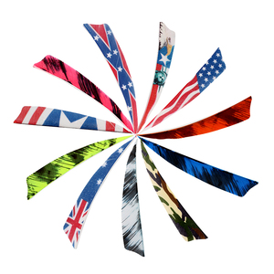 弓箭炫彩真羽箭羽4英寸盾形火鸡花羽毛diy射箭箭支箭杆【50片装】