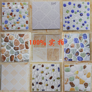 鹅软石工程简约现代阳台耐磨厨卫300x300小仿石纹花园防滑地板砖