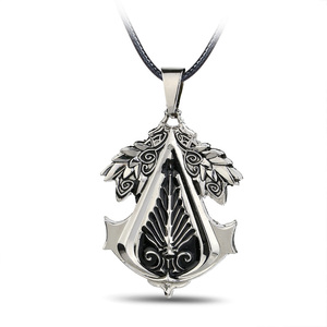 刺客信条项链包邮圣殿骑士标志皮绳防过敏二次元动漫周边吊坠挂坠