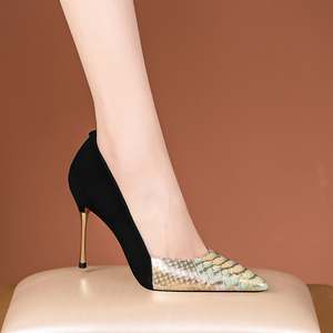 性感超细跟真皮高跟鞋尖头小众设计感鞋子春秋新款33码浅口单鞋女