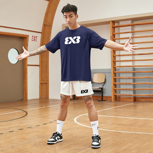 3X3美式篮球训练服短袖速干衣网眼夏季投篮服健身运动t恤上衣男款
