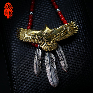 小光头斯基新款goros超大鹰套链项坠项链男925银女项链明星同款