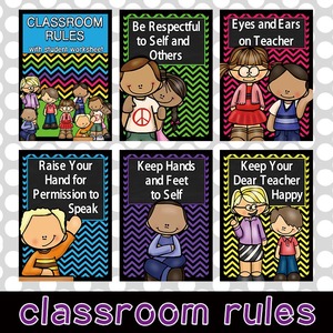 classroom英语教室规则class rules墙面装饰海报墙贴培训机构布置