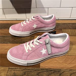 匡威18秋冬新款onestar酒红色粉色复古翻毛皮