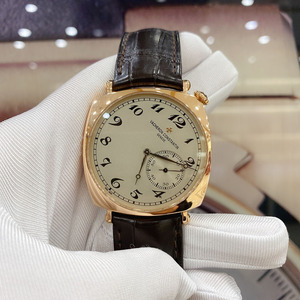 二手正品江诗丹顿歪脖子男表18k玫瑰金40mm表径手动机械手表82035