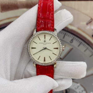 二手正品江诗丹顿传袭系列18k白金原镶钻33mm手动机械女士手表