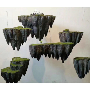 仿真泡沫假山石头迎客松崖柏松假石头室内造景样板间悬挂装饰吊饰