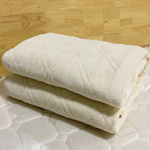 外贸出口日单全棉毛圈布加厚床单纯棉防滑薄床垫褥垫垫被可机洗