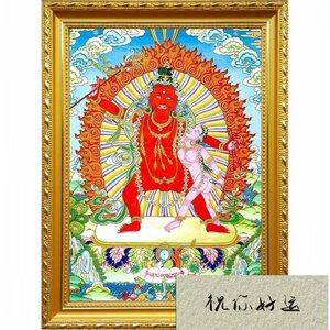 定制大自在天画像 相纸双面塑封 唐卡图片 密宗佛像画相框摆台