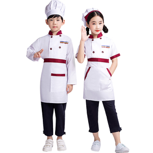 儿童厨师服套装幼儿园手工课烘焙小厨师服装男女童工作服表演服