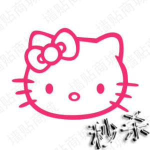 墙贴纸 促销 hello kitty猫头蝴蝶结卧室儿童房公主房衣柜玻璃贴