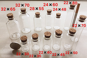 西林瓶玻璃空瓶3/5/7/30/10ml实验化工试剂样分装木塞透明许愿瓶