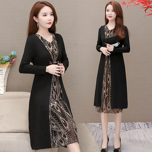 春季女装假两件套连衣裙女-淘宝拼多多热销春季女装假两件套连衣裙女