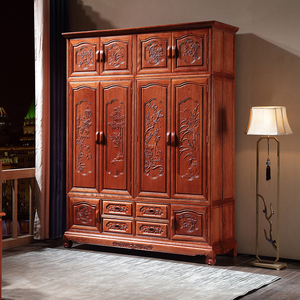 仿红木实木衣柜