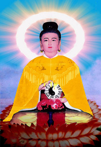 道教画像无生老母神像画瑶池金母画像图挂画画 相纸双面塑封