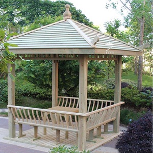 防腐木四角亭 四方亭 碳化木凉亭 亭子