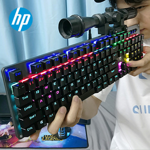 hp/惠普gk100游戏真机械键盘红轴青轴黑轴茶轴台式笔记本有线电竞