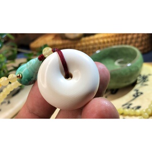 天然猛犸象牙 平安扣面包圈苹果珠diy佛珠手串项链吊坠满纹