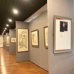无缝艺术贴亚麻布书画展板铝合金全封板展览美术馆主题文化板墙
