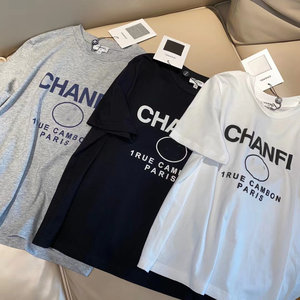 39tb5785609_99淘宝chanel/香奈儿2022夏季新款双c刺绣黑色针织短袖