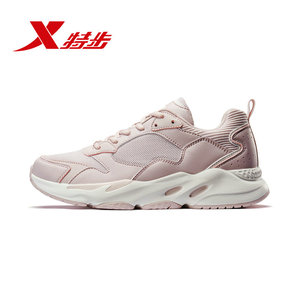 特步女鞋白色运动鞋女春秋季休闲鞋2019新款跑步…颜色分类粉