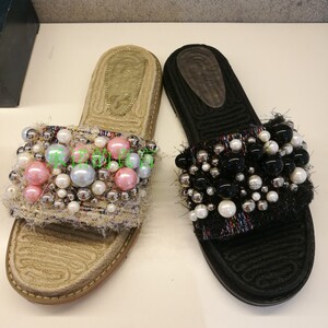 stsat星期六19年夏季甜美露趾时尚平底外穿女拖鞋ss92110367--929