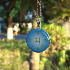 孔雀明王心咒 金刚藏大圆满尊胜咒轮集合挂件男女项链吉祥挂坠