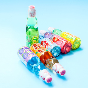 日本hata哈达弹珠波子汽水碳酸水果味饮料气泡柱防爆收藏200g*2瓶